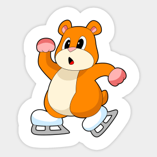 Hamster Ice skating Ice skates Winter sports Sticker